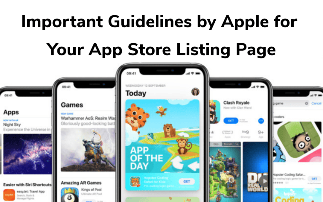 Directrices Importantes de Apple para su página de App Store Listing.